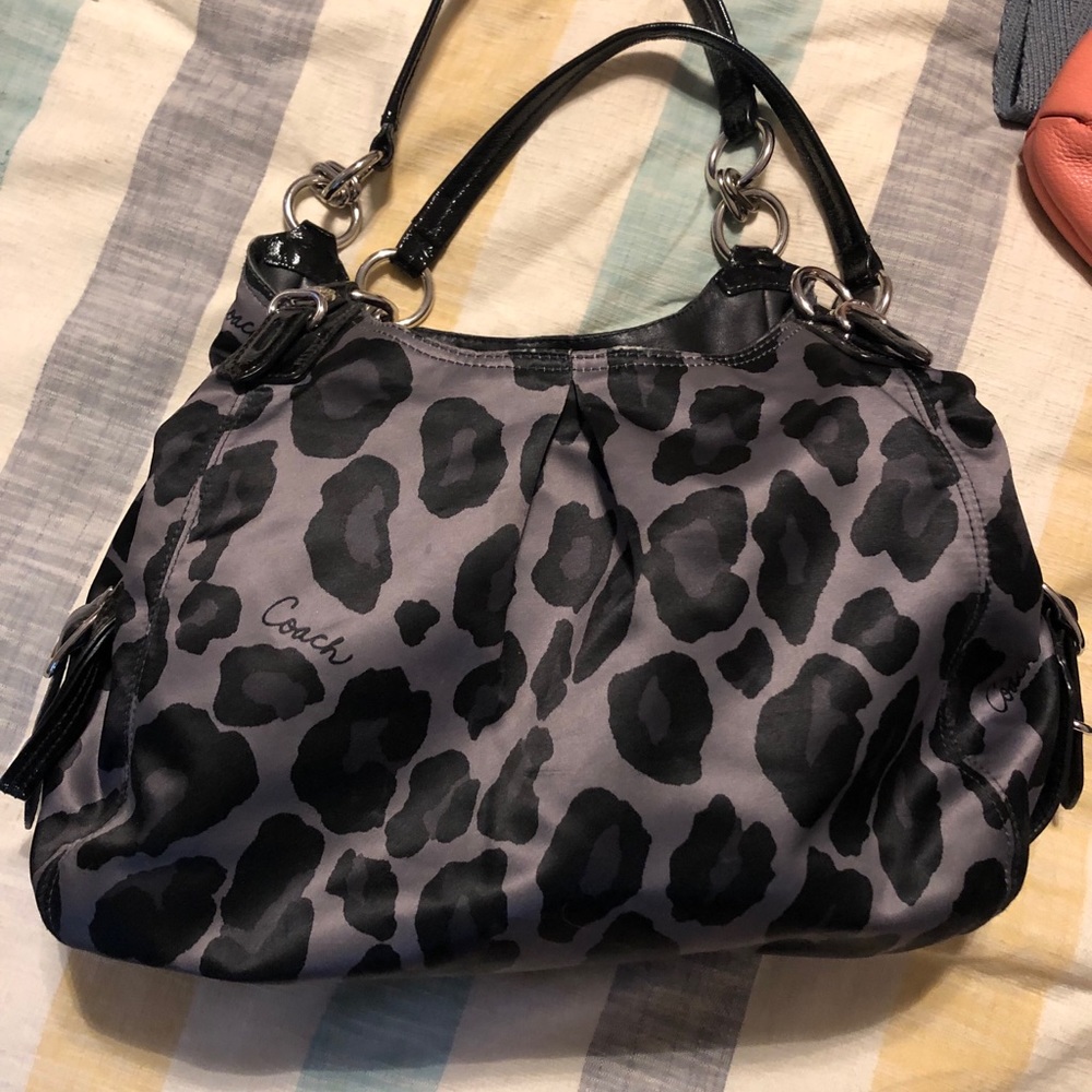 Authentic leopard print coach purse